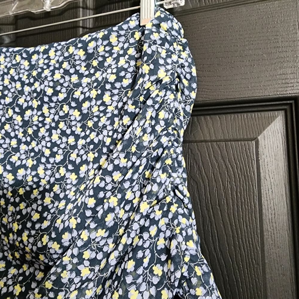 1. STATE Ruched Seam Cascading Calico Skirt in Midnight Sky - Picture 12 of 12